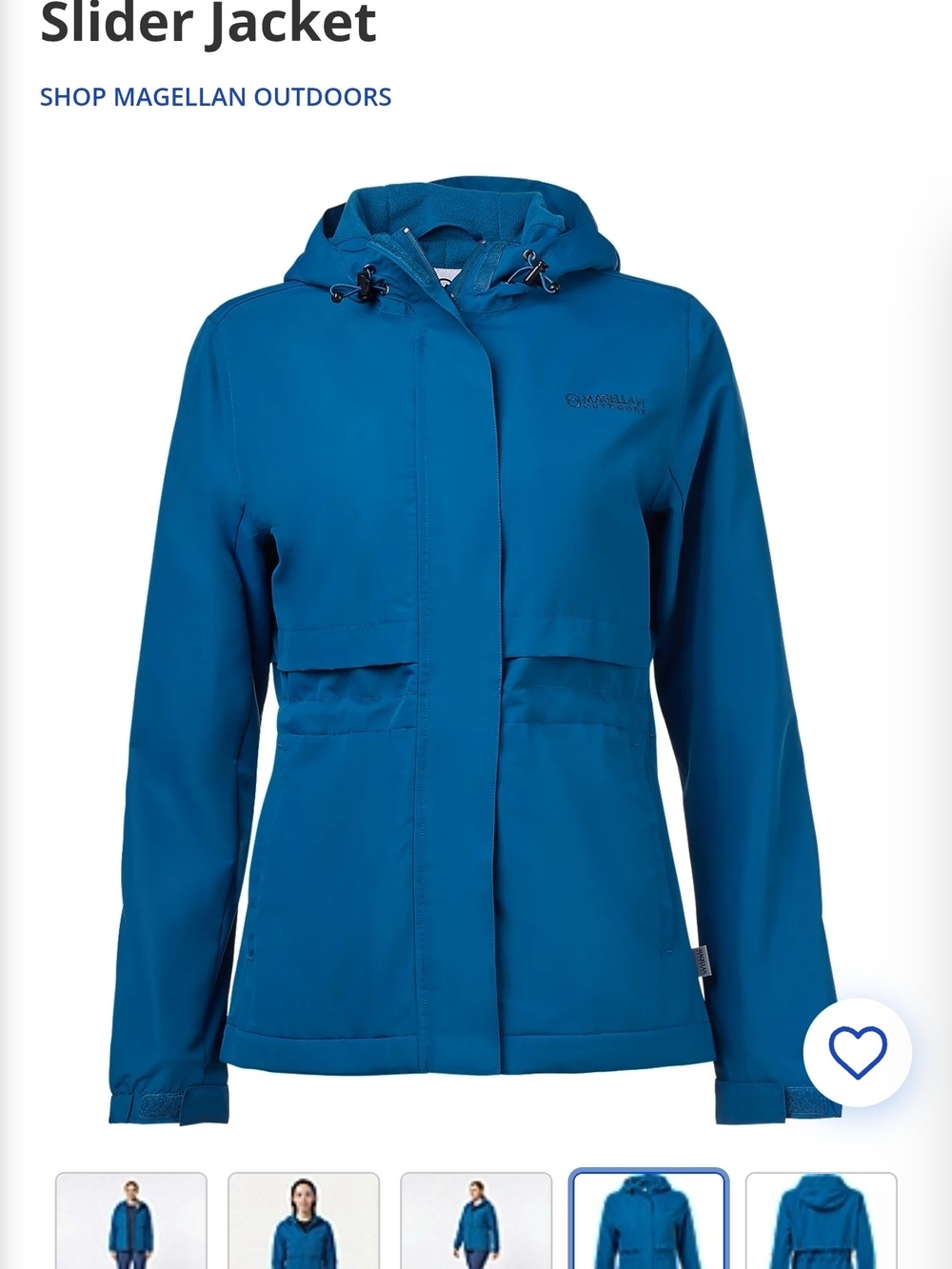 Magellan Outdoors Women's Teal Hooded Slider Jacket XL
